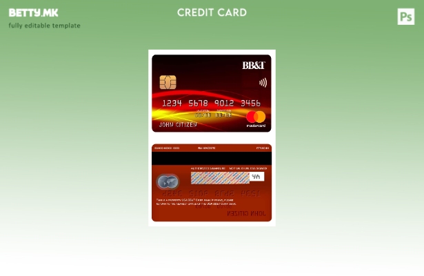 Модерен стил на USA BB&T Corp. Шаблон за банкарска мастеркард